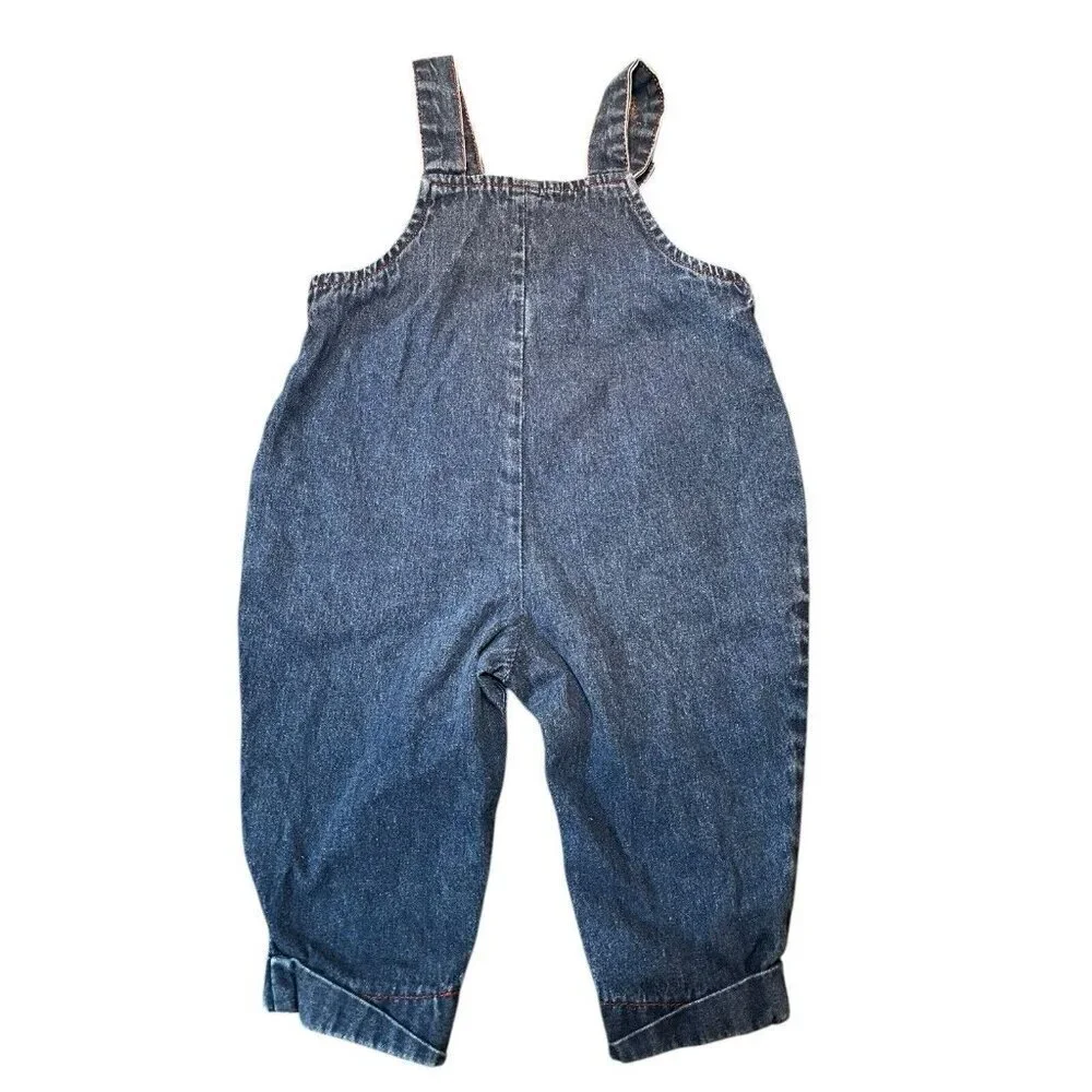 Vintage Rare McKids 18 Month Baby Toddler Blue Denim Overalls SEARS Exclusive
